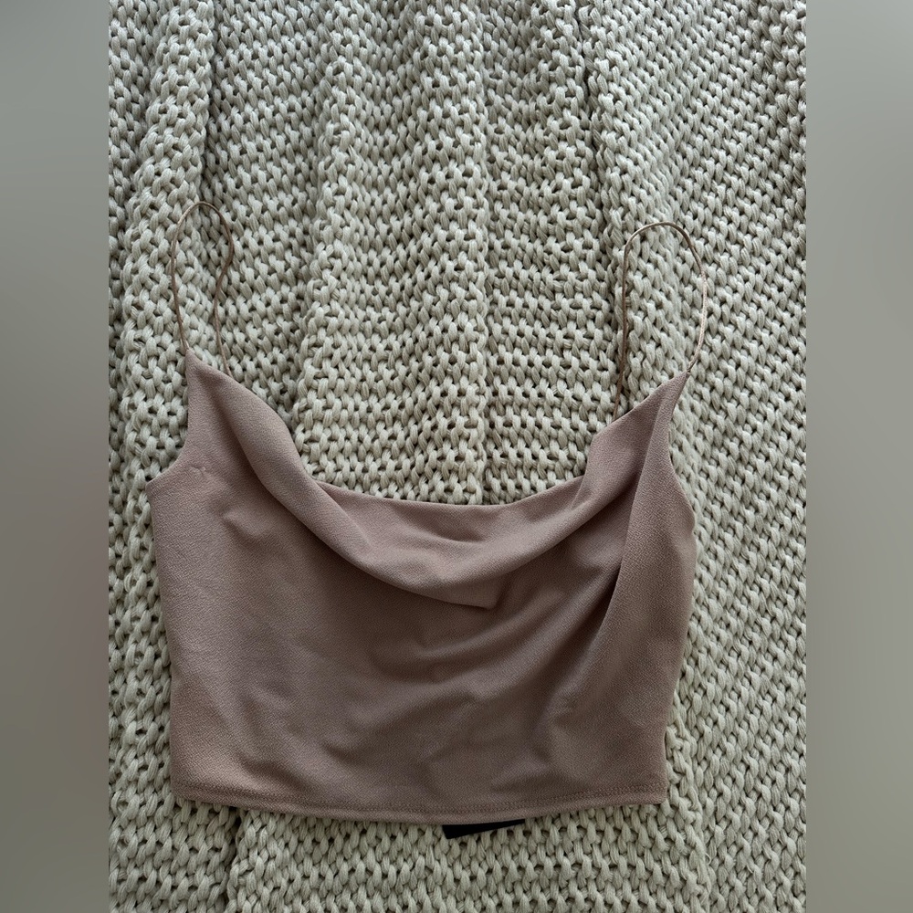 Fashion nice strappy top with cowl neck